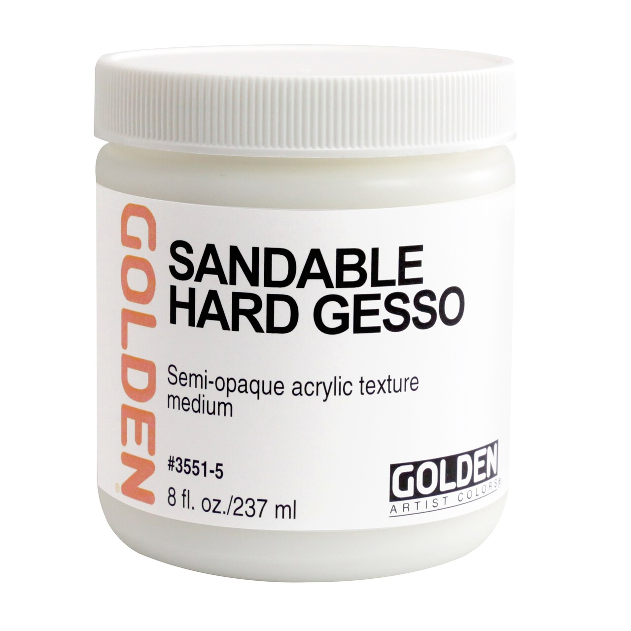 Golden Sandable Hard Gesso, White, 8Oz.